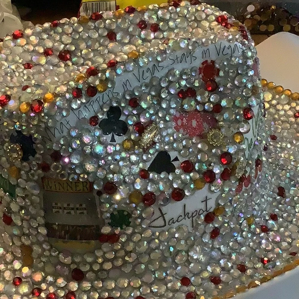 Red and Silver Sparkly Party Hat